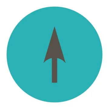 Arrow Axis Y flat grey and cyan colors round button 스톡 일러스트