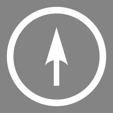 Arrow Axis Y flat white color rounded vector icon Stock Illustration