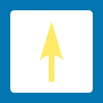 Arrow Axis Y flat yellow and white colors rounded button 스톡 일러스트