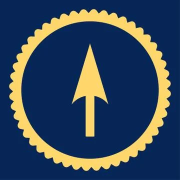 Arrow Axis Y flat yellow color round stamp icon Stock Illustration