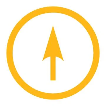 Arrow Axis Y flat yellow color rounded vector icon Stock Illustration