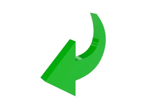 Arrow back icon over white background. Concept 3D illustration. Stock Illustration