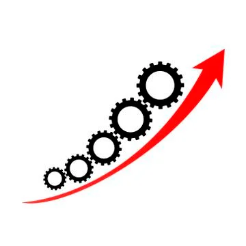 Arrow background gear Illustrazione stock