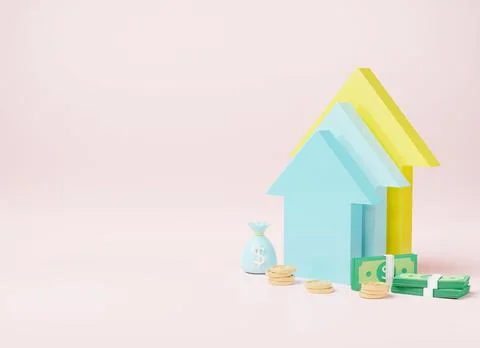 Arrow up bar graph increase, and coin stacks, money bag and dollar banknotes Stock Illustration