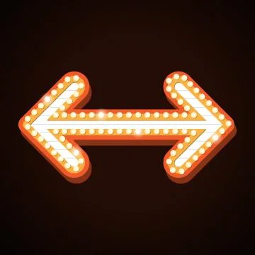 Arrow billboard retro light frames theater sign Stock Illustration