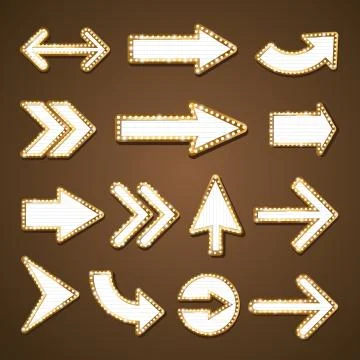 Arrow billboard retro light frames theater sign Stock Illustration