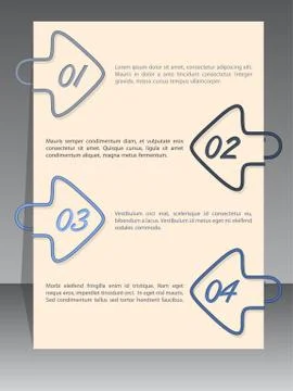 Arrow binding clip infographic with sample text Illustrazione stock