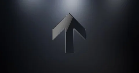 Arrow Up Black 3d Icon Stock Footage 69982917