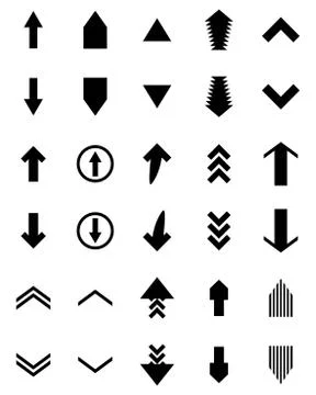 Arrow black up and down, upload download Stock Illustration