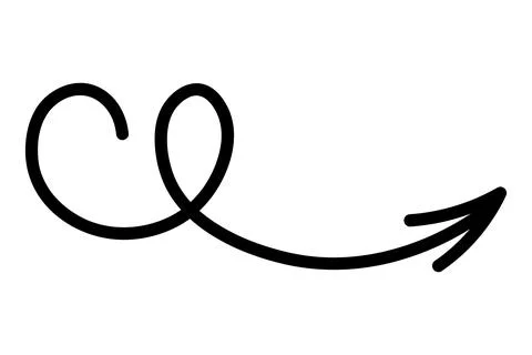 Arrow. Black arrow pointer twisted into a loop.  Vector illustration. Illustrazione stock