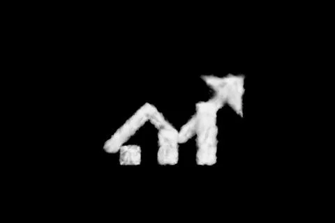 Arrow up black background Stock Photos