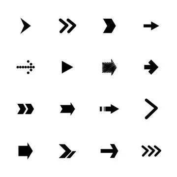 Arrow black icons set Stock Illustration