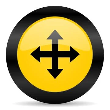 Arrow black yellow web icon Stock Illustration