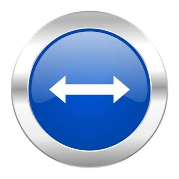 Arrow blue circle chrome web icon isolated. Stock Illustration