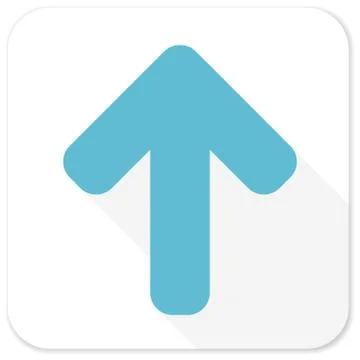 Up arrow blue flat icon Stock Illustration