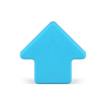 Up arrow blue upward pointer cursor link follow movement 3d icon realistic .. Stock Illustration