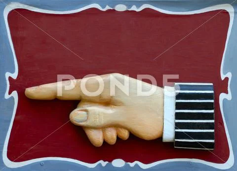 Arrow board decoration decorative finger hand Stock Illustration