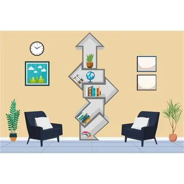 Arrow Bookshelf Illustrazione stock
