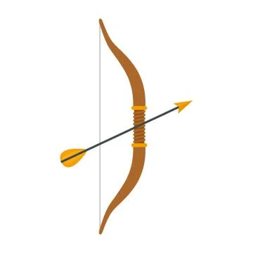 Arrow bow icon, flat style Stockillustratie