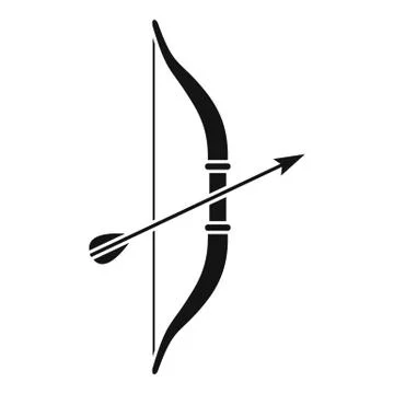 Arrow bow icon, simple style Stock Illustration