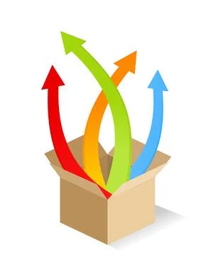 Arrow from a box Stock Photos