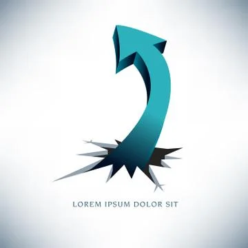 An Arrow Breaks Through to Show the Way Stock Illustration
