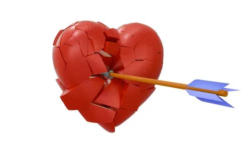 Arrow broken heart 스톡 일러스트