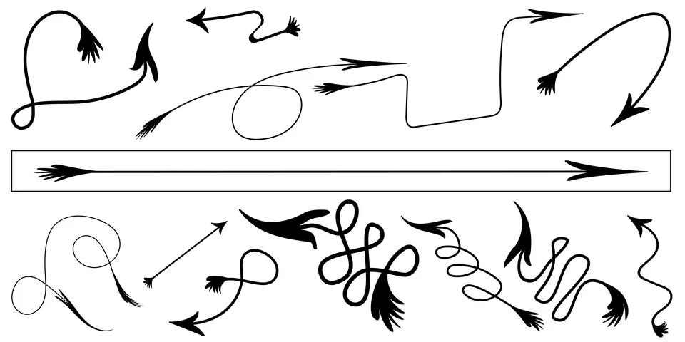 Arrow brush vector for use in any direction. Controlled object brush Stock Illustration