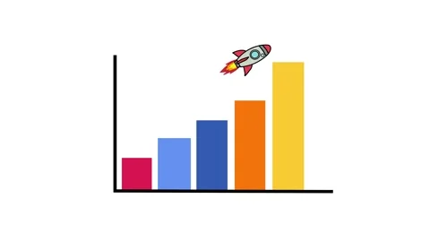 Arrow business growth concept with rocket animation Stock Footage 266573315
