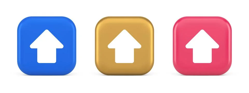 Arrow up button directional pointer cyberspace cursor 3d realistic icon イラスト素材