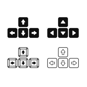Arrow Button on Keyboard Icon Set. Vector イラスト素材