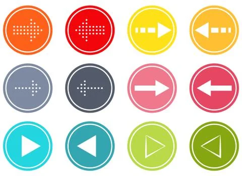Arrow buttons set Stock Illustration