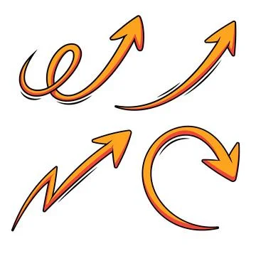 Arrow cartoon vector illustration in different directions  Stock Illustration