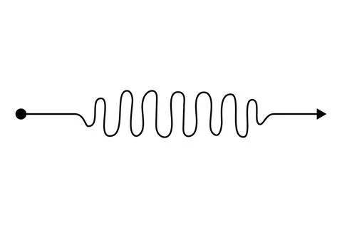 Arrow chaos mindset mess. Doodle knot line concept with freehand scrawl sketch Stock Illustration