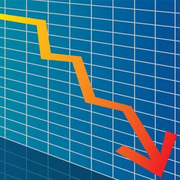 Arrow chart down Stock-Illustration