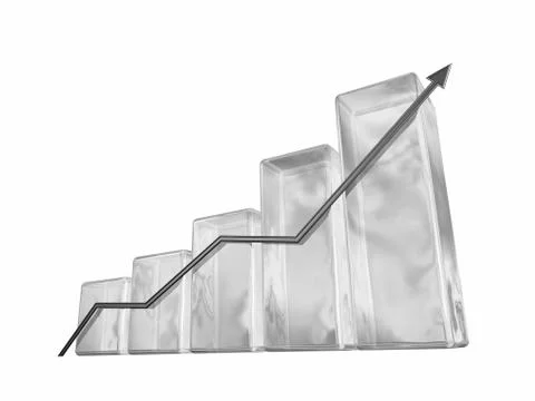 Arrow chart from glass Illustrazione stock