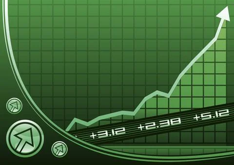 Arrow on chart going up due of hossa progress Illustrazione stock