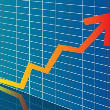 Arrow chart grow Stock Illustration