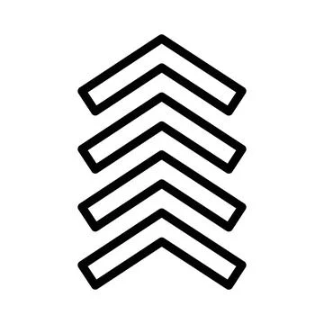 Arrow chevron linear logo mark in black and white Stock Illustration
