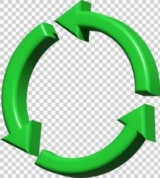 Arrow circle 3d, arrow circular green icon, 3d recycle, recycling arrow symbo Illustrazione stock