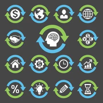 Arrow circle black icon Stock Illustration