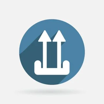 Arrow up. circle blue icon with shadow. Stock Illustration