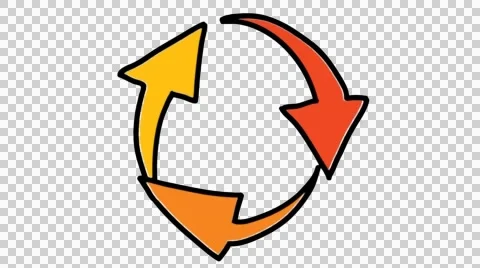 Arrow circle cartoon line drawing illustration animation transparent background Stock Footage 44897077