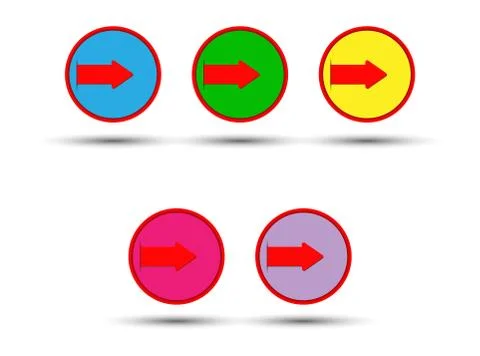 Arrow in the circle. Color set of elements. Stock Illustration
