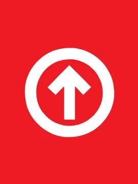Up arrow in a circle icon in trendy design style. Up arrow icon isolated on r Stock Illustration