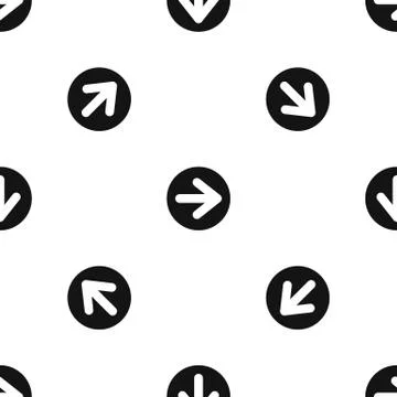 Arrow in circle pattern seamless black Stockillustratie