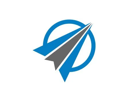 Arrow circle plane wing logo Stock Illustration