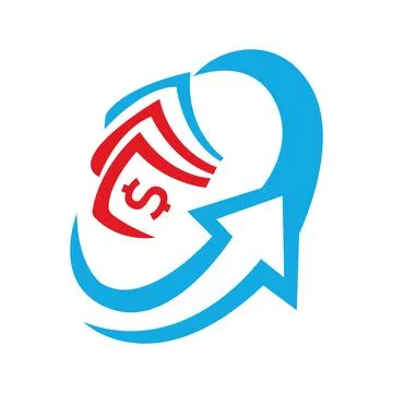 Arrow circle process abstract logo vector Dollar shield finance logo vector pro  Stock Illustration