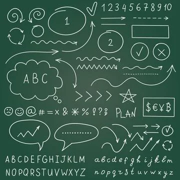 Arrow circles and abstract doodle icon in hand drawn style. Number vector i.. Ilustración de archivo