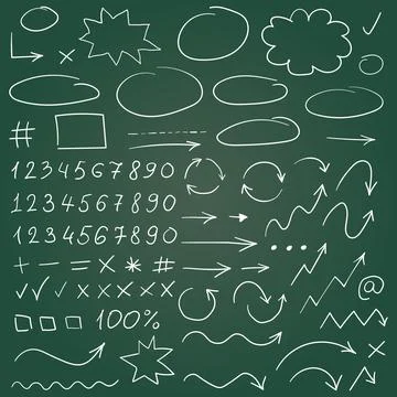Arrow circles and abstract doodle icon in hand drawn style. Number vector i.. Ilustración de archivo